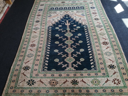 BLUE Rug 4.8 x 6.8 Hand Made Rug, Oushak Rug, QUALITY Rug, Bohemian Rug, Rug Runner, Turkish Rug, Farmhouse Rug, Vintage Rug, Wool rug