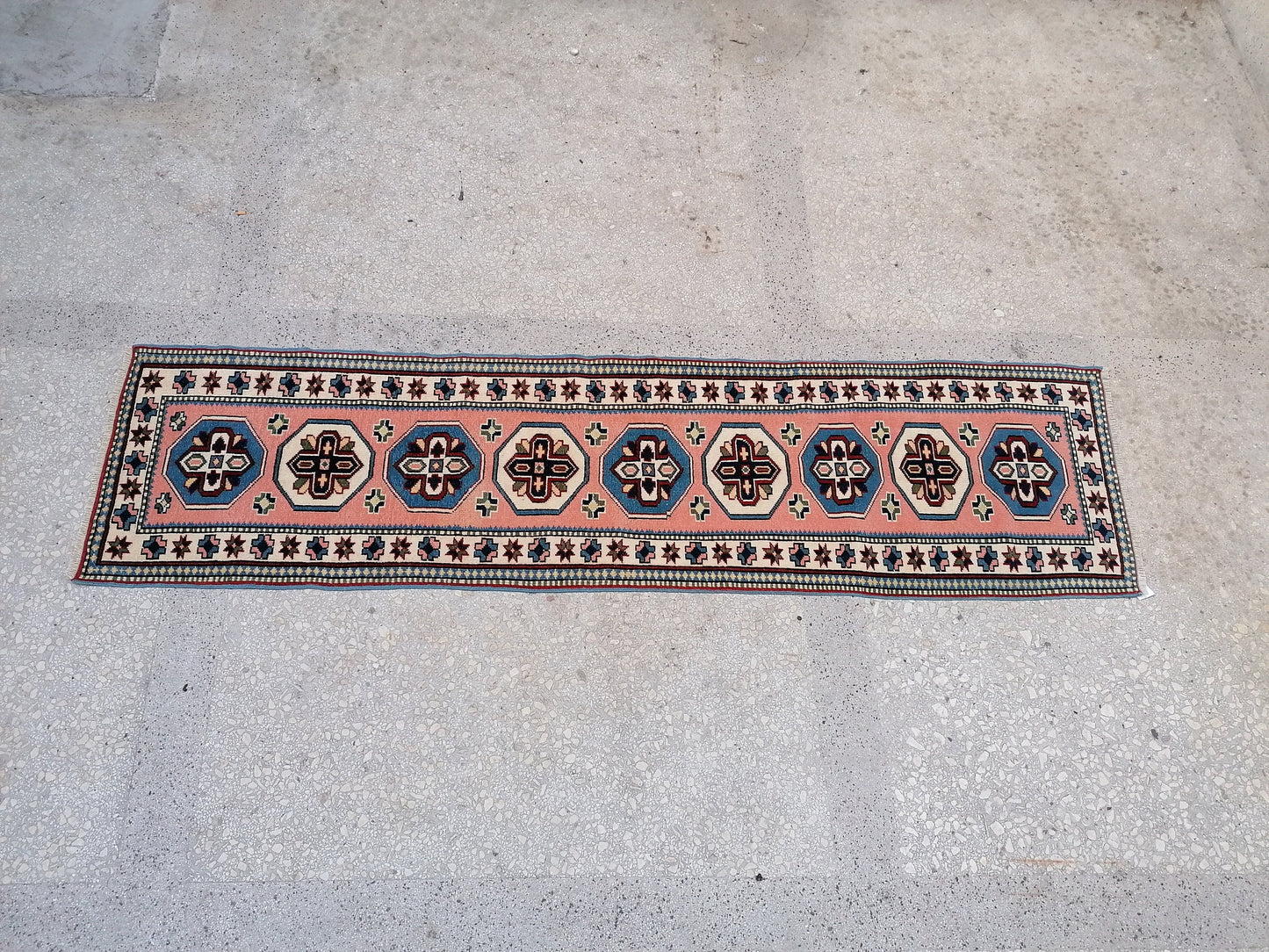 9'x2'4 turkish runner rug,oushak  runner rug,vintage rug,kitchen rug,vintage oushak rug, vintage anatolian rug,unique hand made rug,bohemian