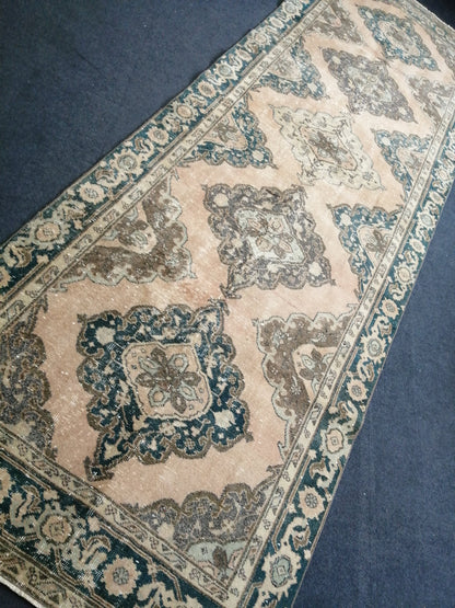 Hand Knotted Runner Rug Turkish Runner 4.2 x 13 Rug Vintage Runner Rug Hallway Runner Rug Kitchen Runner Rug Wool Runner Rug Wool Oushak Rug