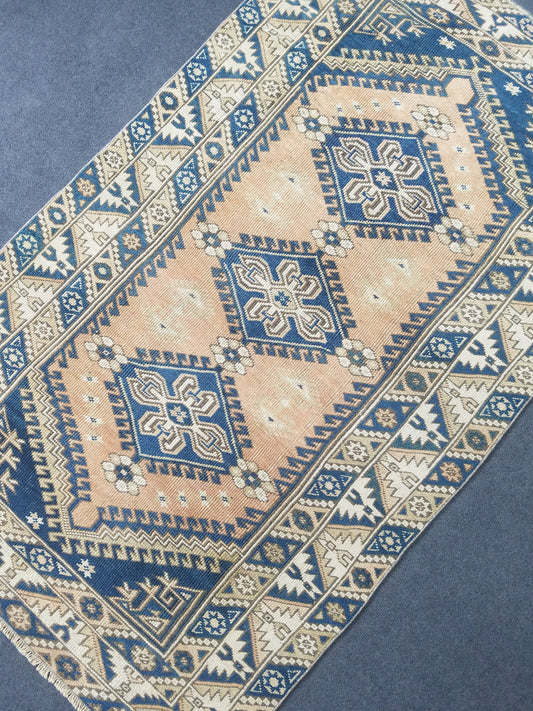 3.8x6.3 feet oushak rug, vintage rug, turkish rug, decorative rug, medium size floor rug, handmade living room area rug, kitchen wool rug