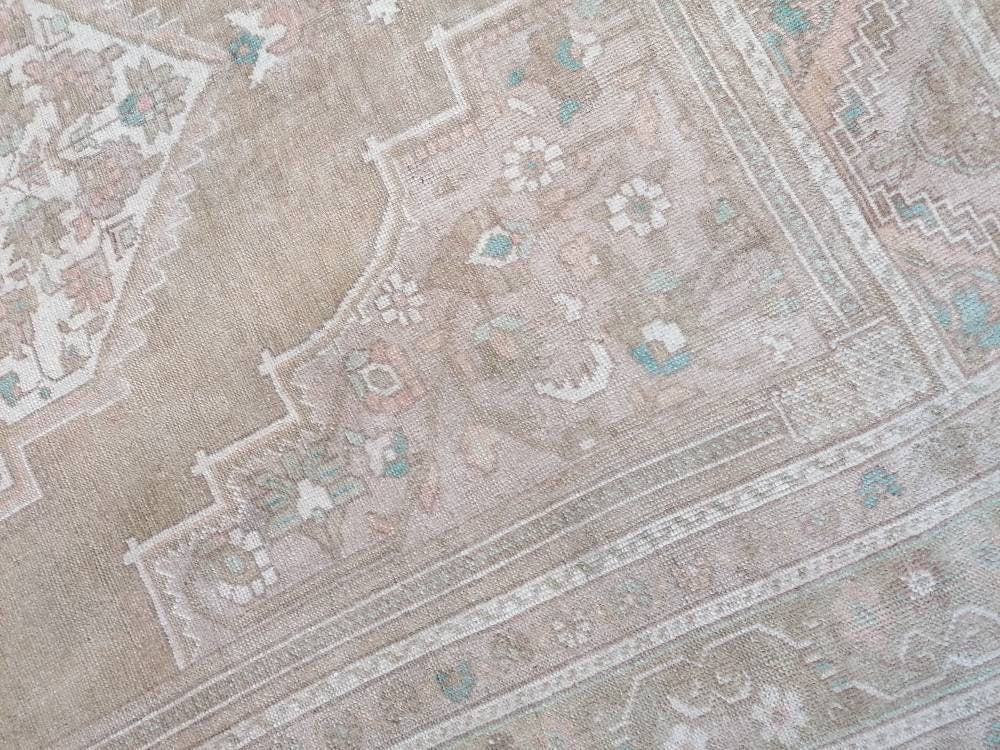 7x12'3 large oushak rug, pastel living room hand made rugs vintage turkish wool rug