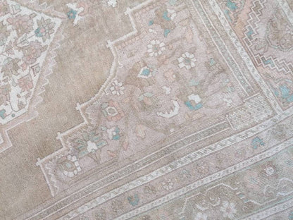 7x12'3 large oushak rug, pastel living room hand made rugs vintage turkish wool rug