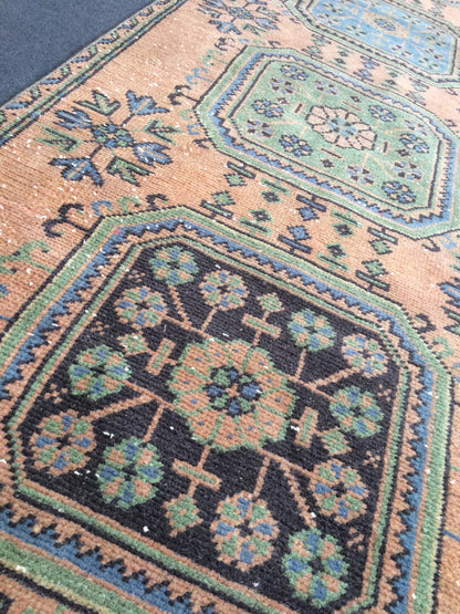 11.4 x 2.9 Oushak Runner Rug Turkish Runner Rug Vintage Runner Rug Hallway Runner Rug Kitchen Runner Rug Wool Runner Rug Wool Oushak Rug