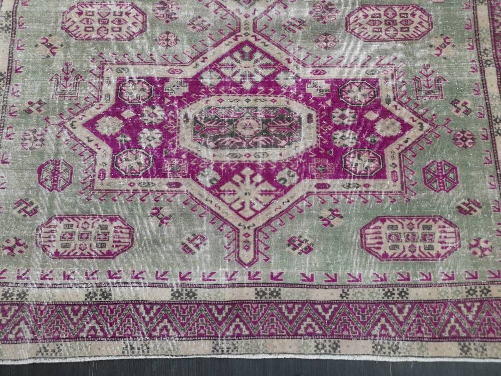 Large Area  Muted Persian RUG 7.5 x 10.5 Vintage Rug Vintage Wool Rug Wool Distressed Rug Hand Made Rugs Vintage Turkish Rug 8x11