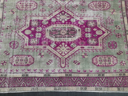 Large Area  Muted Persian RUG 7.5 x 10.5 Vintage Rug Vintage Wool Rug Wool Distressed Rug Hand Made Rugs Vintage Turkish Rug 8x11