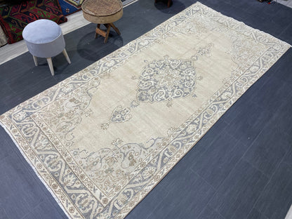 Handmade Rug, Vintage 4.9 x 10 Turkish Rug, Persian Rug, NATURAL Wool Rug, Living Room Rug, Oushak Rug, Hand Knotted Rug, Kitchen Rug,