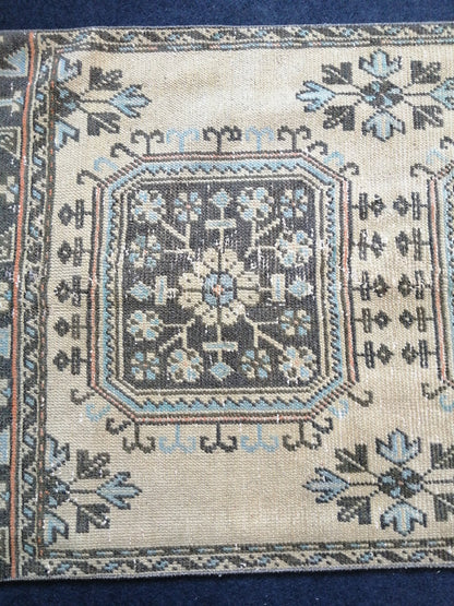 3.2 x 11.5 Muted Oushak Runner Rug Turkish Runner Rug Vintage Runner Rug Hallway Runner Rug Kitchen Runner Rug Wool Runner Rug Wool Rug