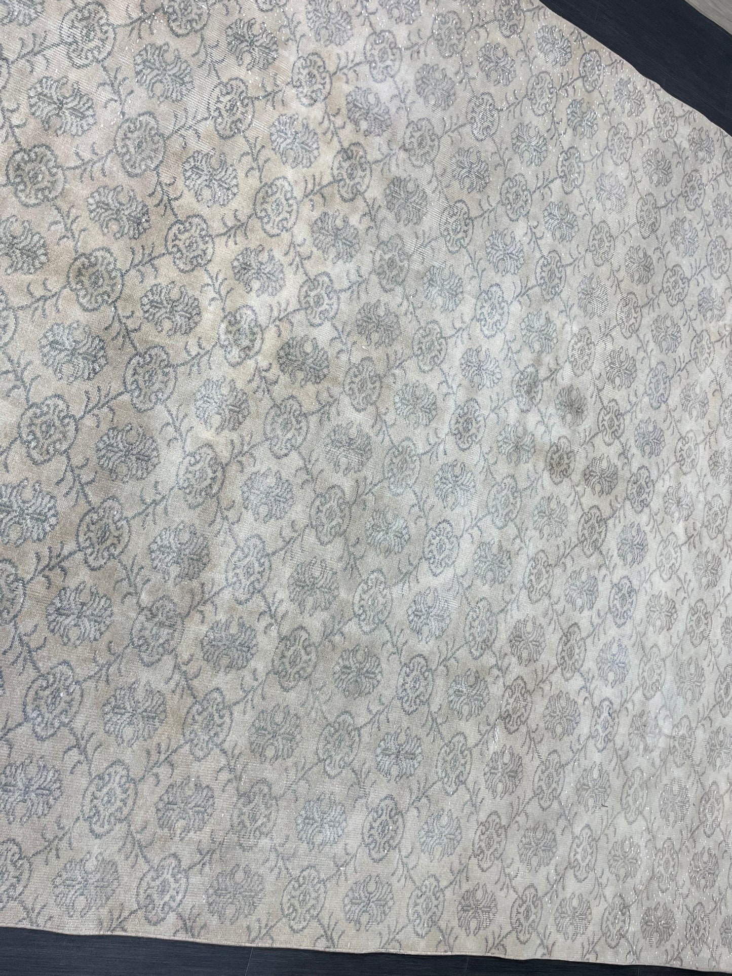 Muted RUG TURKISH 7.4 x 12 Rug Vintage Rug Natural Wool Oushak Rug Handmade Persian Rugs Vintage Turkish Rug Neutral Oriental rug