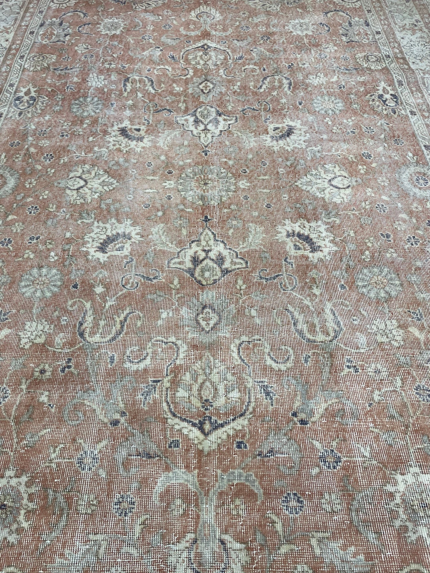 7x10 OUSHAK RUG Wool Turkish Rug Vintage Oriental Floral Rug Vintage Rug Vintage Persian Rug Wool Handmade Rug Hand Knotted Rug