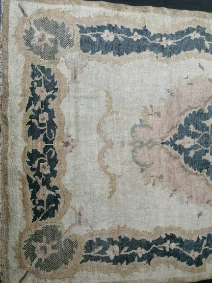 Persian Rug, Muted Vintage Rug,  5x9 Blue Turkish Rug, Wool Entryway Rug, Livingroom Rug Oushak Rug Navy Oriental Rug