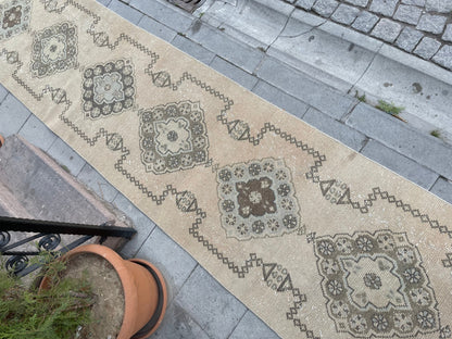 Muted Long Runner Rug 2.7 x 18.6 Long TURKISH Runner Rug Long Vintage Runner Rug Extra Long Runner Rug Staircase Runner Hand Knotted Runner
