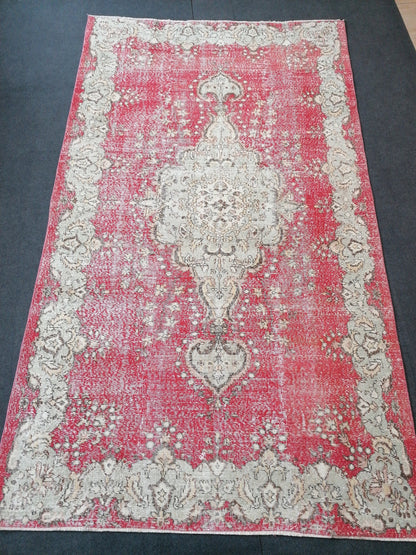9'7x5'6 turkish oushak rug  vintage oushak rug vintage runner rug wool oushak rug distressed hand made rugs