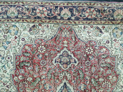 Vintage Rug 6.6 x 10.3 Turkish  Rug, Distressed Rug Oushak Rug Oriental Rug Antique Rug