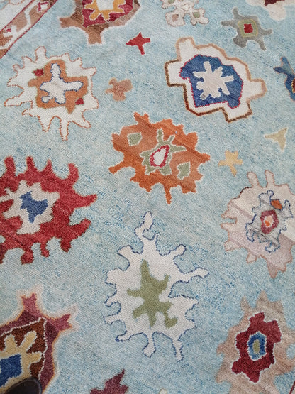 12.7 x 9.4 OUSHAK RUG, TURKISH Oushak Rug, Vintage Oushak  Rug, Rug, Wool Oushak Rug Hand Made Rugs, Made In Turkey 9x13 9x12 Rug
