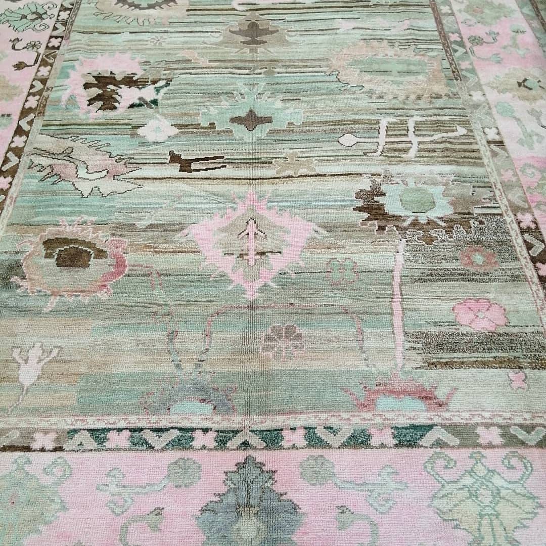 OUSHAK RUG, 12.2 x 9.2  TURKISH Oushak Rug, Vintage Oushak Rug Wool Oushak Rug Hand Made Rugs, Authentic Oushak Rug