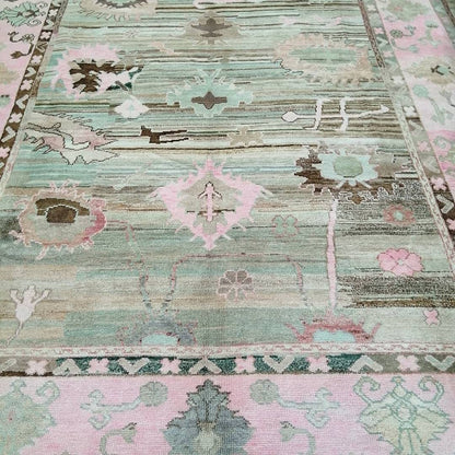 OUSHAK RUG, 12.2 x 9.2  TURKISH Oushak Rug, Vintage Oushak Rug Wool Oushak Rug Hand Made Rugs, Authentic Oushak Rug