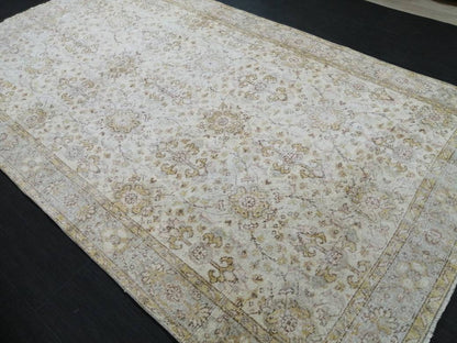 Vintage Rugs 9.2 x 5.3  TURKISH HAND MADE Rugs 10x6 Vintage Turkish Rugs Oushak Rug  Large Turkish Oushak Rug, Vintage Oushak Rug, Wool Rug