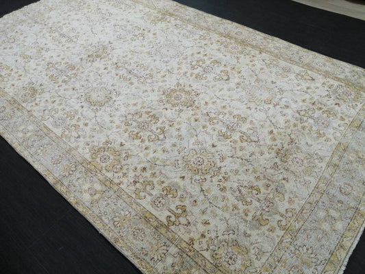 Vintage Rugs 9.2 x 5.3  TURKISH HAND MADE Rugs 10x6 Vintage Turkish Rugs Oushak Rug  Large Turkish Oushak Rug, Vintage Oushak Rug, Wool Rug