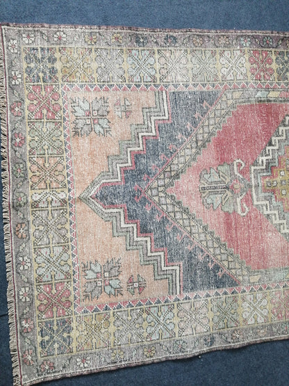 6.10 X 4  Muted Oushak Runner Rug Turkish Runner Rug Vintage Runner Rug Hallway Runner Rug Kitchen Runner Rug Wool Runner Rug  Oushak Rug