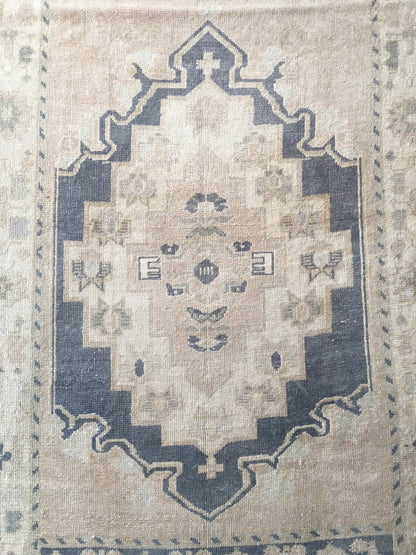 4x6 feet faded color blue turkish living room floor large rug, handmade beige bedroom area wool rug, kitchen wide rug,lounge big size carpet