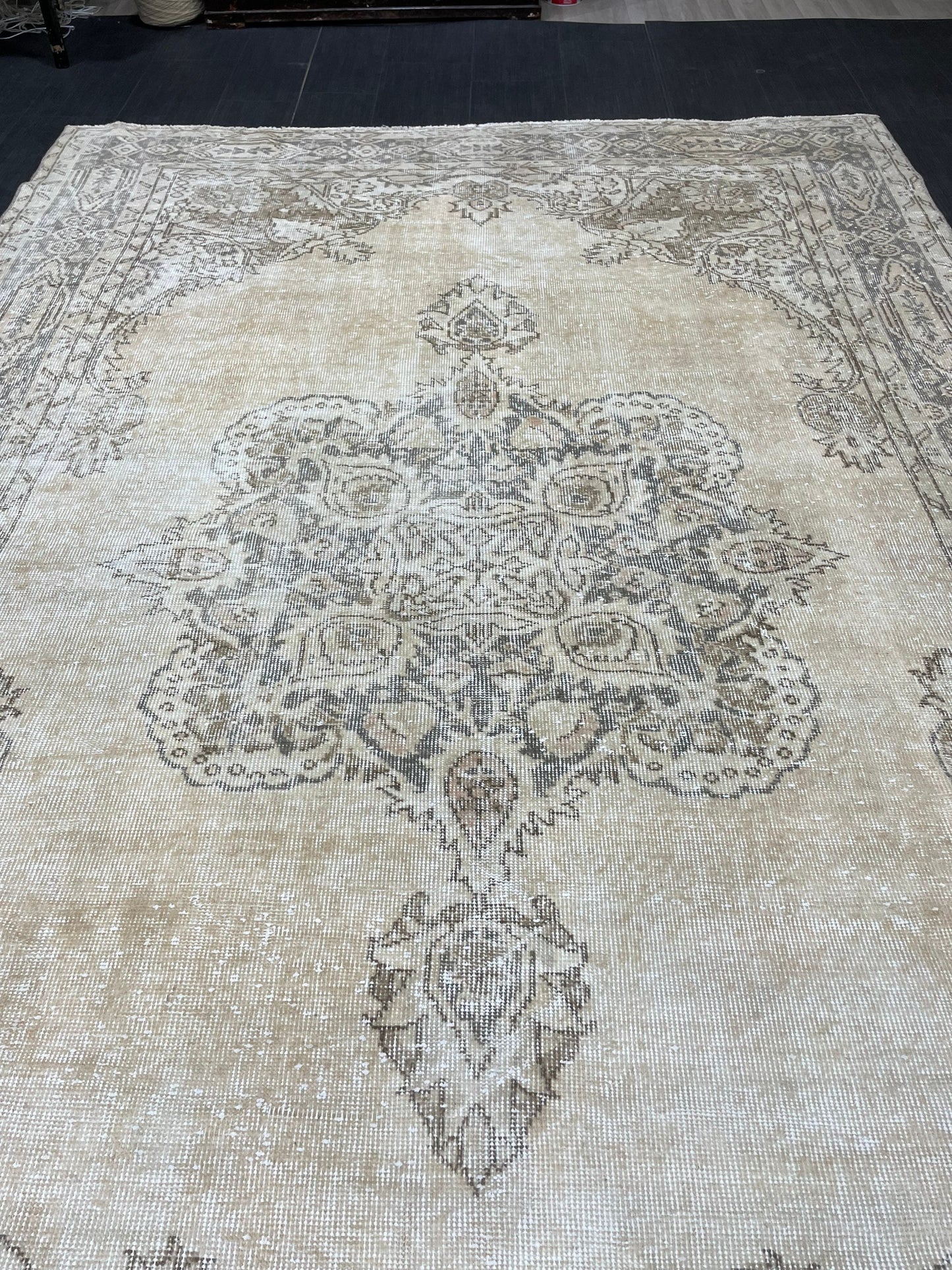 Muted Persian RUG 6.6 x 10.5 Turkish Oushak Rug Vintage Antique Rug Vintage Rug Wool Muted Oriental Rug Handmade Rug Hand Knotted Rug