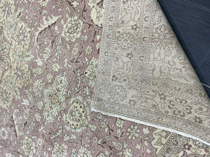 Persian RUG 6.3 x 9.6 Fine Hand Knotted Rug Turkish Vintage Oriental Rug Navy Vintage Rug Fine Wool Antique Rug Muted Living room Rug