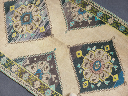 Oushak Runner Rug, Turkish 4.2 x 10.3 Runner Rug, Vintage Runner Rug, Persian Hallway Runner Rug, Handmade Runner Rug Wool Anatolian Runner