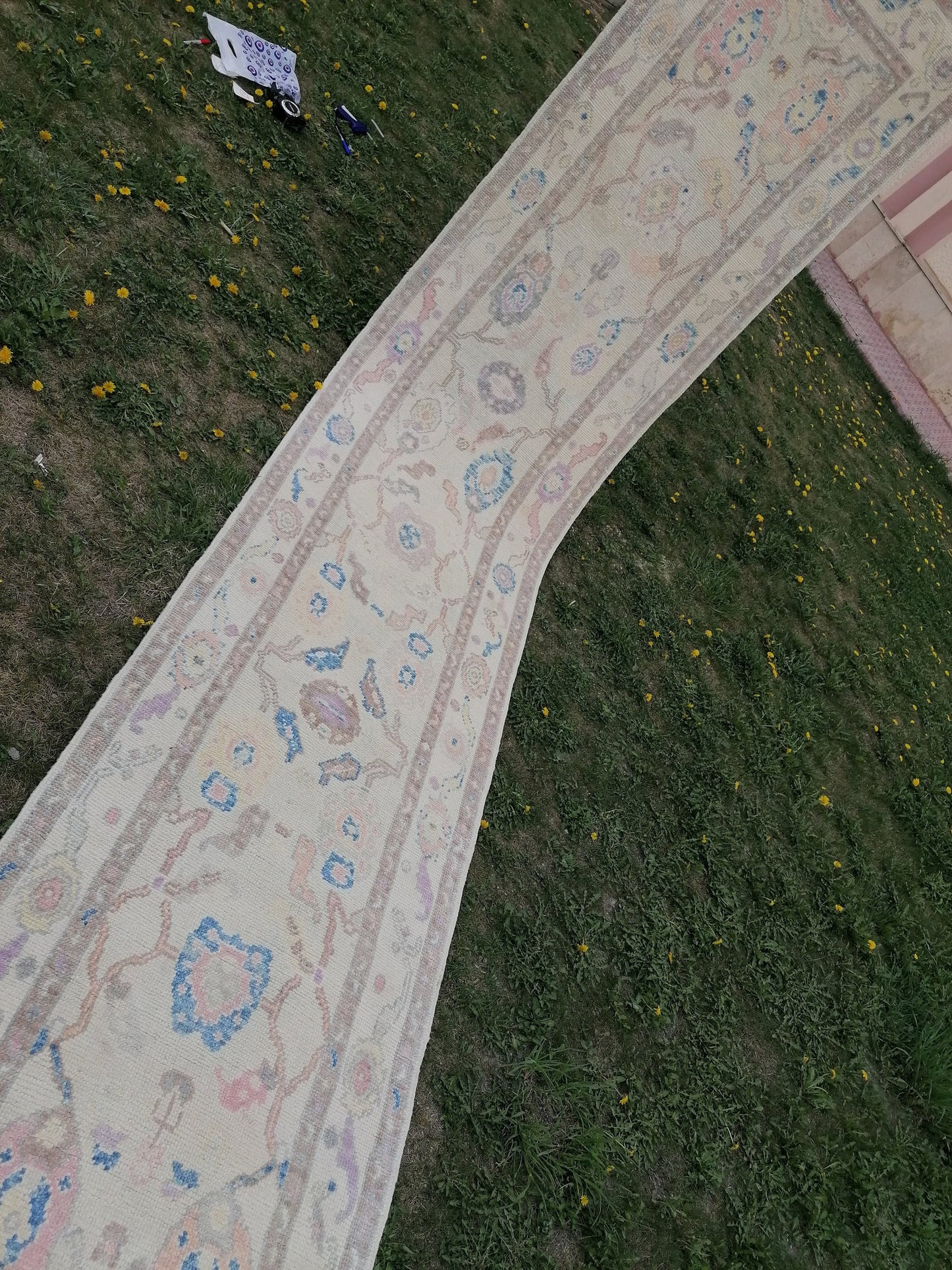 Oushak wool runner rug 2'10x14'5 turkish new production oushak runner, hallway runner rug