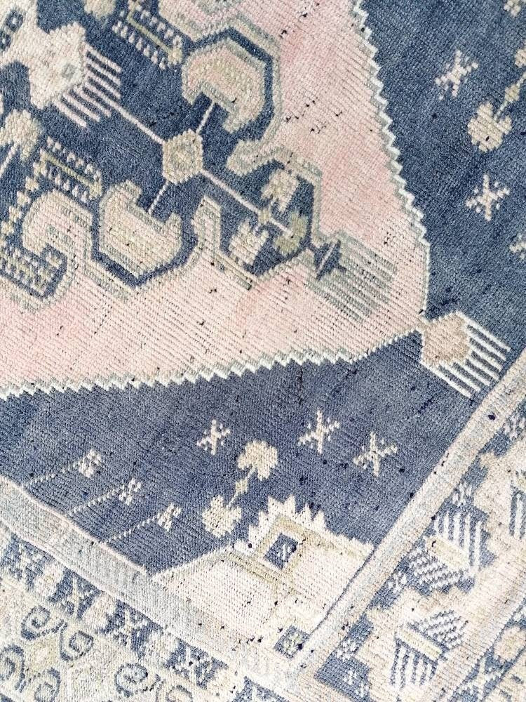 Oushak turkish wool rug 4'1x7'10 turkish handmade rug, vintage rug,kitchen rug, living room rug, bohemian rug