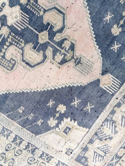 Oushak turkish wool rug 4'1x7'10 turkish handmade rug, vintage rug,kitchen rug, living room rug, bohemian rug