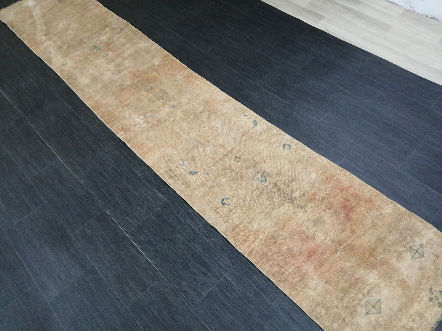 2.3 x 12.3 Muted Oushak Runner Rug Turkish Runner Rug Muted Vintage Runner Rug Washedout  Hallway Runner Rug Kitchen Runner Rug Wool Runner