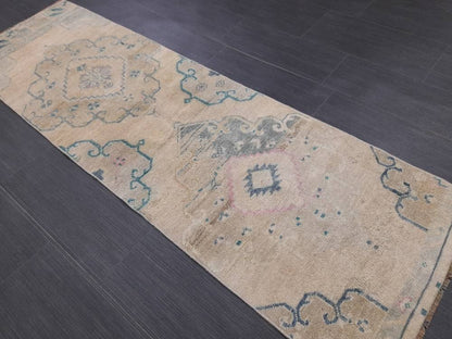 Short Oriental Runner 2 x 6.4 Runner Hand Made TURKISH Runner Vintage Runner Muted Vintage Persian Muted Runner Rug Wool ON Wool Foundation
