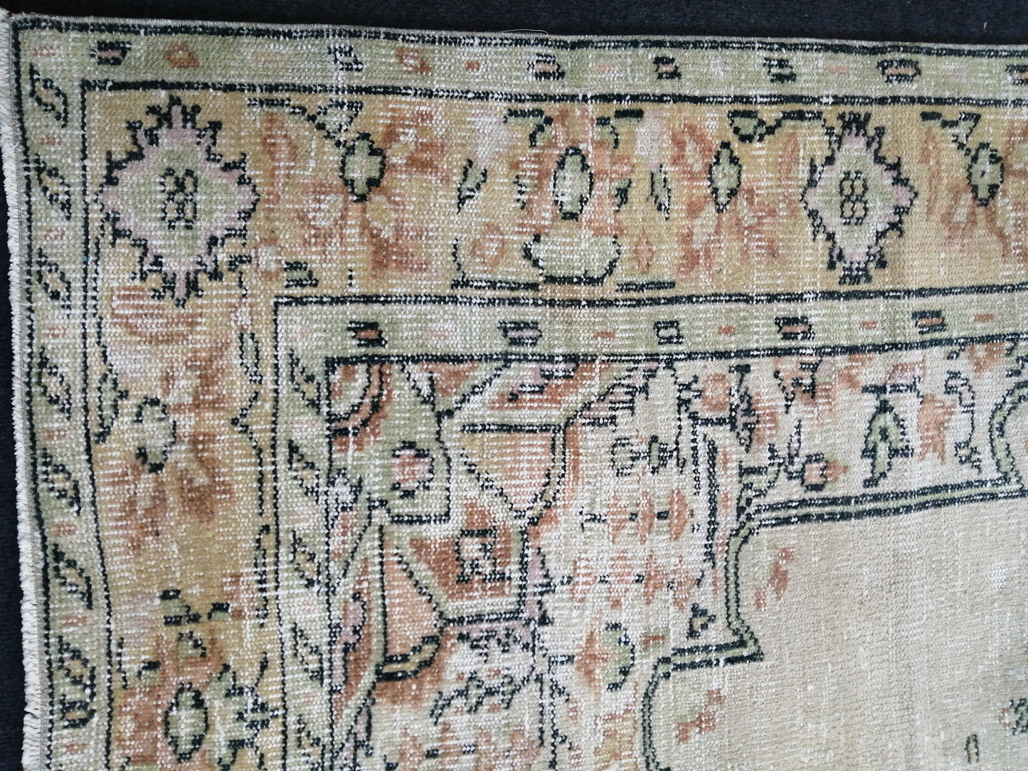 HandMade 6.2 x 10 Rug, Oushak Rug, Rustic Rug, Light Green Rug Hand Knotted Rug Turkish Rug, Farmhouse Rug, Vintage Rug, Wool rug