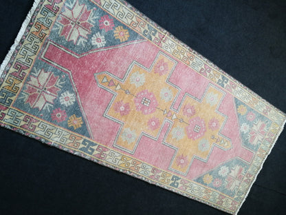 Turkish Rug Oushak Rug 4x8 Vintage Rugs, Wool Handmade Runner Rugs, Runner Rug, Vintage Rug, Hand Made Rug 4x8 Runner Rug