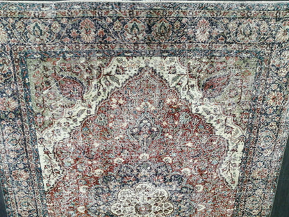 Distressed OUSHAK RUG 6.5 x 9.2 TURKISH Rug Vintage Oushak Runner Rug Vintage Wool Oushak Rug Hand Made Rugs Vintage Turkish Rug