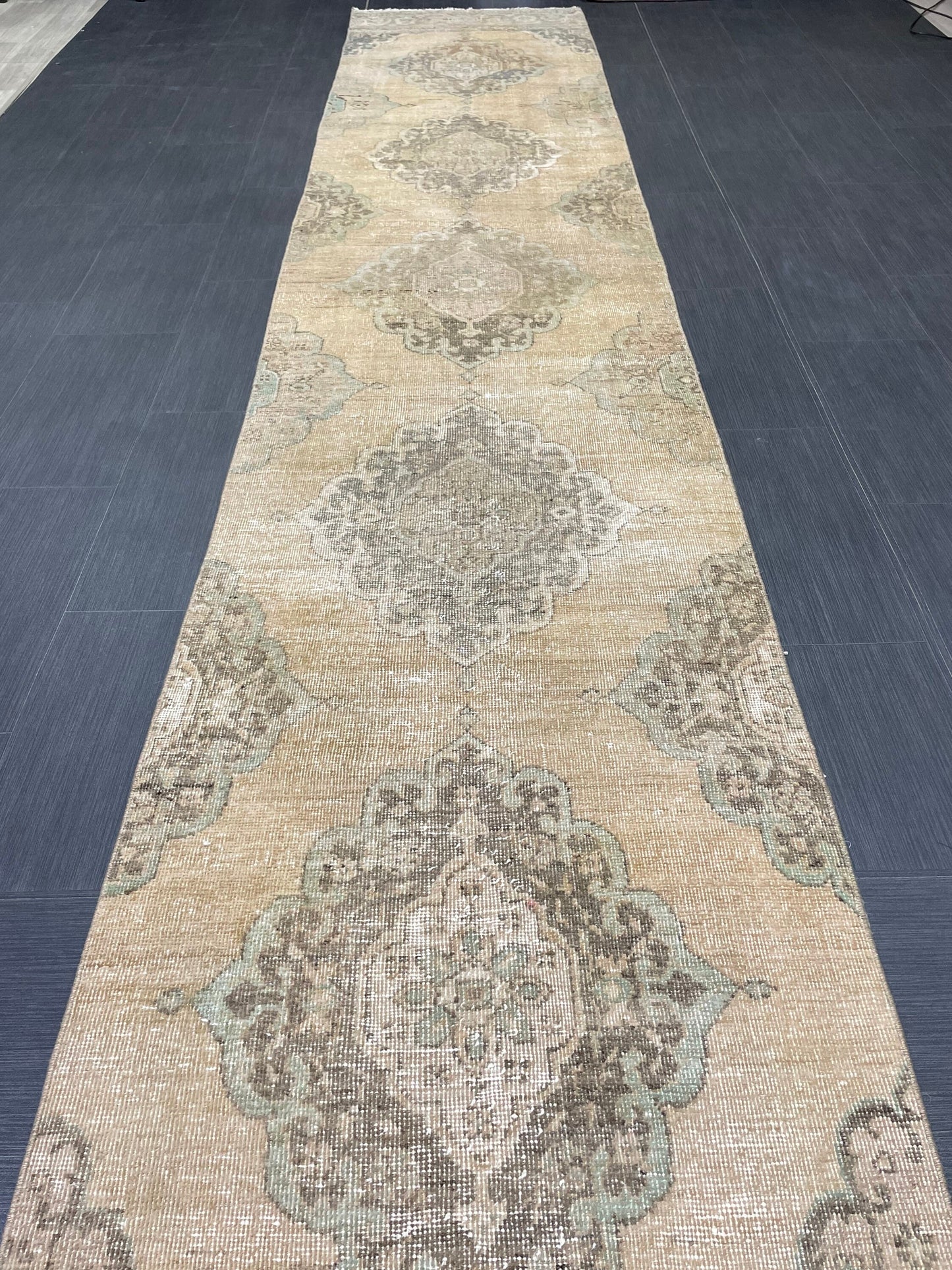 Antique Runner Rug 2.6 x 14 Persian Runner Rug Wool Oushak Rug Oushak Runner Rug Long Turkish Runner Rug Kitchen Runner Rug Hallway Runner