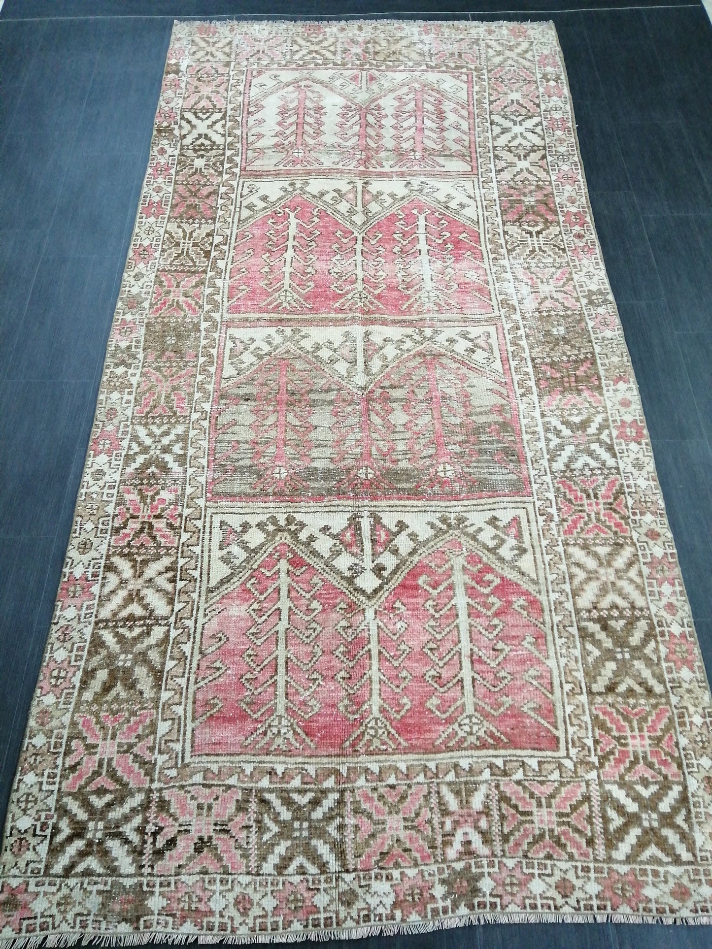 Antique OUSHAK RUG 10x5 TURKISH Oushak Rug Vintage Oushak Runner Rug 5x10 Vintage Runner Rug Wool Oushak Rug Hand Made Rugs Vintage Rug