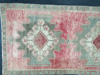 Oushak Runner Rug 3.6 x 10 Vintage Runner Rug Hallway Runner Rug Kitchen Runner Rug Wool Runner Rug Wool Oushak Rug Turkish Runner Rug