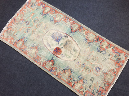 2.4 x 4.9 VINTAGE RUG TURKISH Rug Distressed Rug Oushak Rug Handmade Rug Hand Knotted Rug