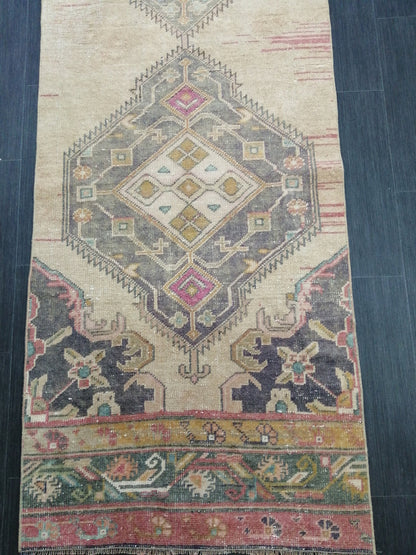 2.6 x 11 Oushak Runner Rug Turkish Runner Rug Vintage Runner Rug Hallway Runner Rug Kitchen Runner Rug Wool Runner Rug Wool Oriental Runner