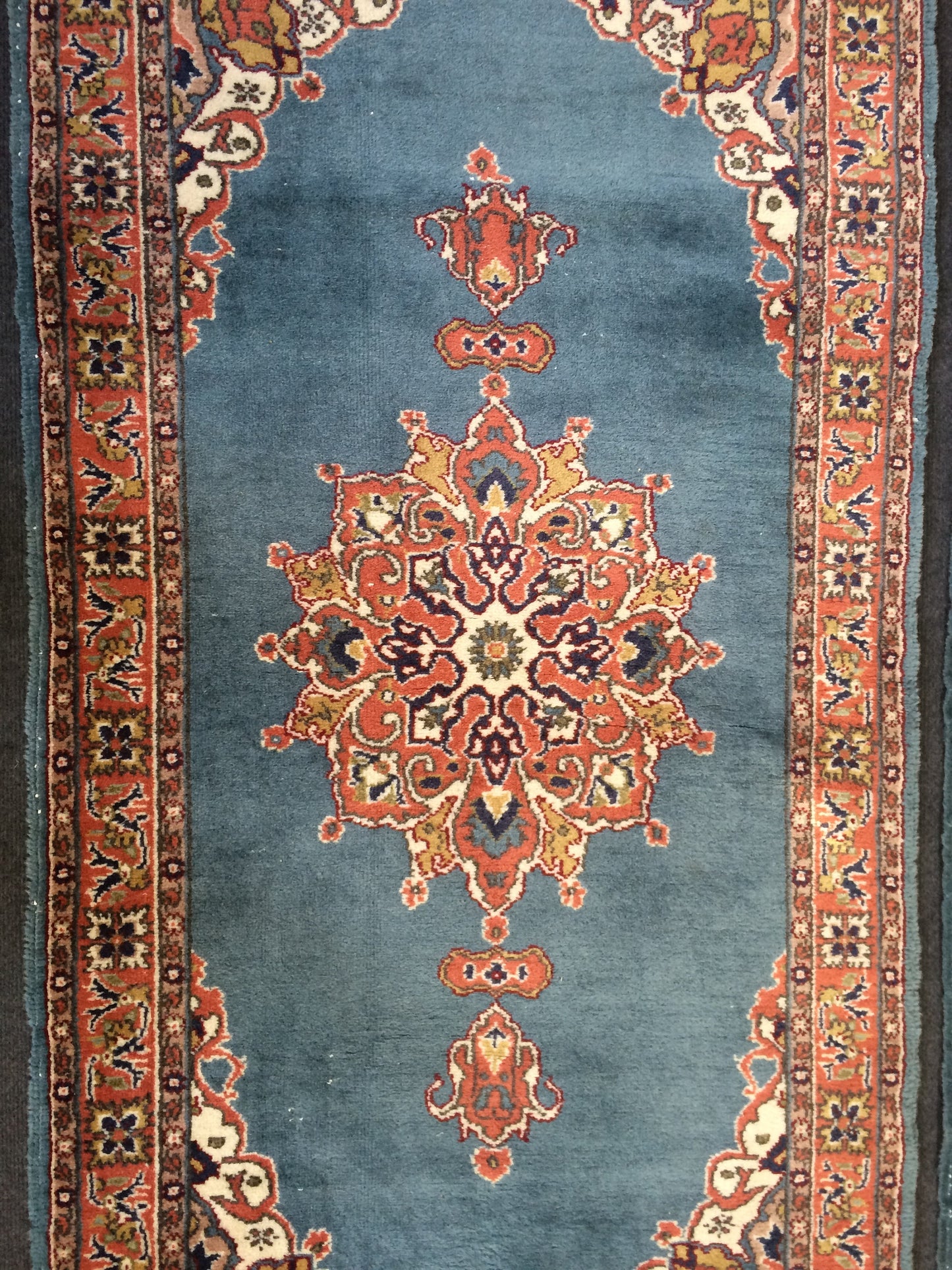 Blue Rugs, TWIN TURKISH  Runner RUG , bold colors Rug,Classic Rug,Oushak Rug, Hand woven Rug, Wool Oushak Rug, Farmhouse Rug