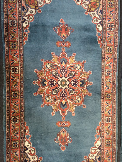 Blue Rugs, TWIN TURKISH  Runner RUG , bold colors Rug,Classic Rug,Oushak Rug, Hand woven Rug, Wool Oushak Rug, Farmhouse Rug