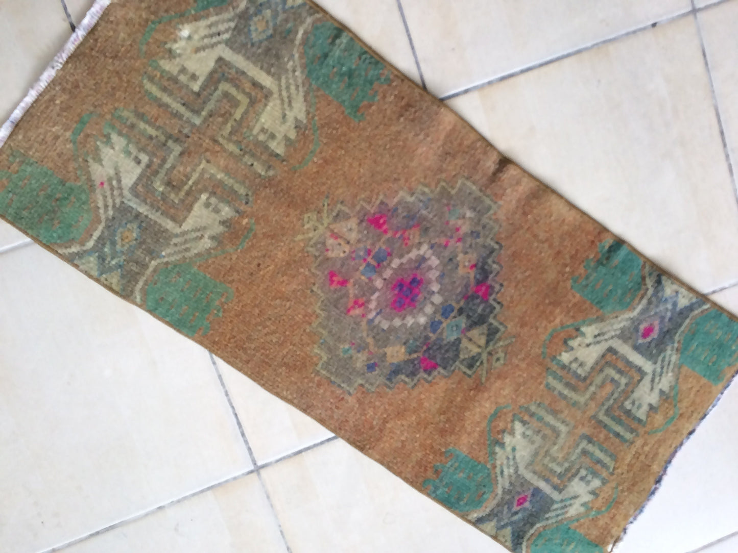 Turkish Mini Rug  Oushak Small Area Rug Turkish Rug Oushak Rug Hand Made Rug Vintage Rug