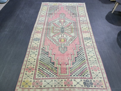 3.4 x 6.6 OUSHAK RUG, TURKISH Oushak Rug, Vintage Oushak Rug, Vintage Runner Rug, Wool Oushak Rug, Handmade Rugs, Vintage Turkish Rug