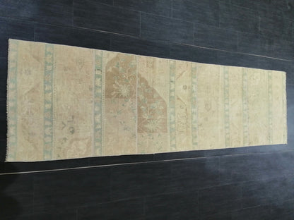 Muted Oushak Runner Rug 8.3 x 2.4 Vintage Runner Rug Patchwork Runner Rug Kitchen Runner Rug Wool Runner Rug Wool Oushak Rug