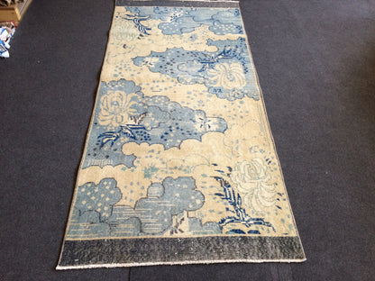 3x7 Turkish Rug, Oushak Rug, Rustic Oushak Rug, Wool Oushak Rug, Oushak Runner Rugs, Farmhouse Rug, Vintage Rug, Hand Made Rug