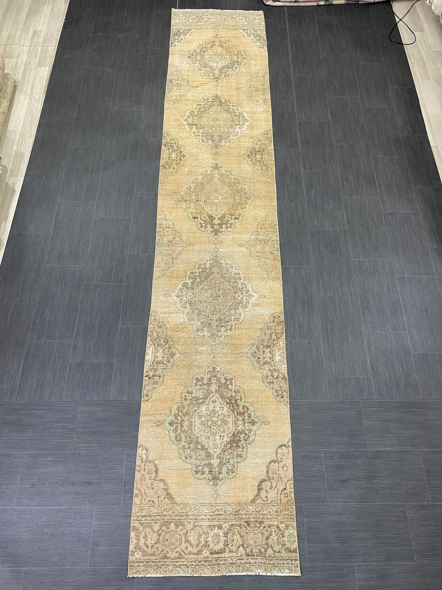 Antique Runner Rug 2.6 x 14 Persian Runner Rug Wool Oushak Rug Oushak Runner Rug Long Turkish Runner Rug Kitchen Runner Rug Hallway Runner