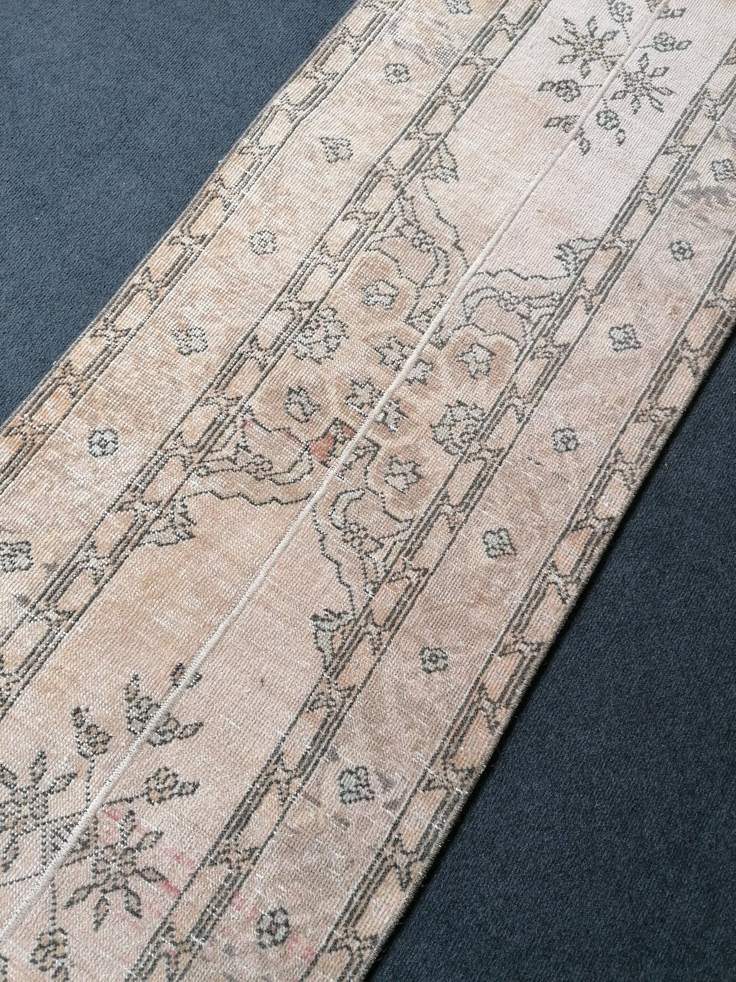 2 x 12.7 runner rug, patchwork runner rug, turkish runner rug, vintage runner rug,