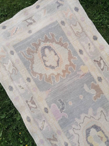 3x13 feet long oushak runner rug,turkish new production vintage oversize runner rug, hallway runner, kitchen runner, handmade wool runners