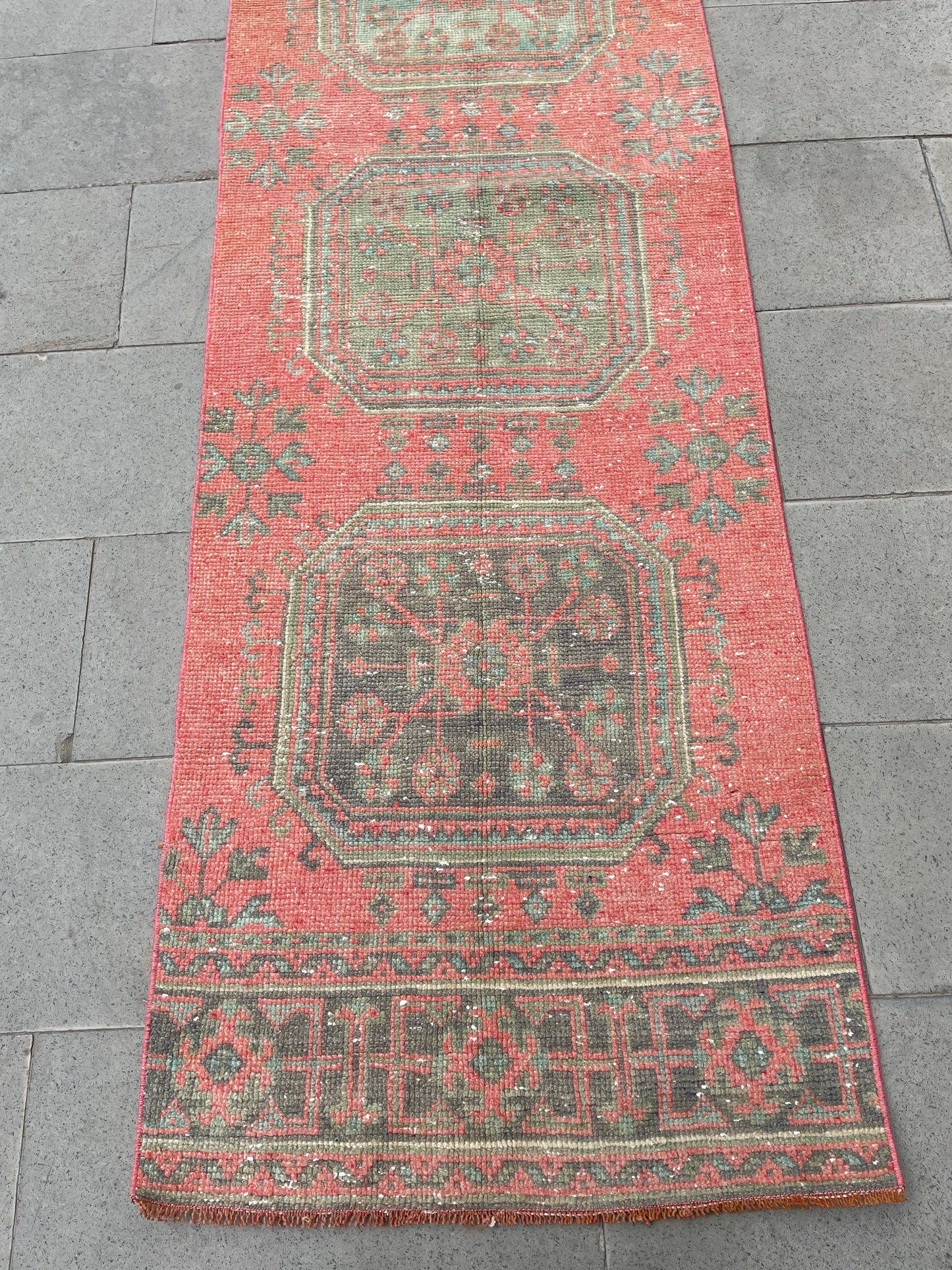 Vintage Hand Knotted 2.5 x 19 Extra Long Turkish Runner Very Long Stairs Runner Rug Vintage Runner Rug XL Oriental Runner Staircase Runner